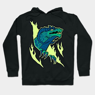 Green Flame Dragon Hoodie